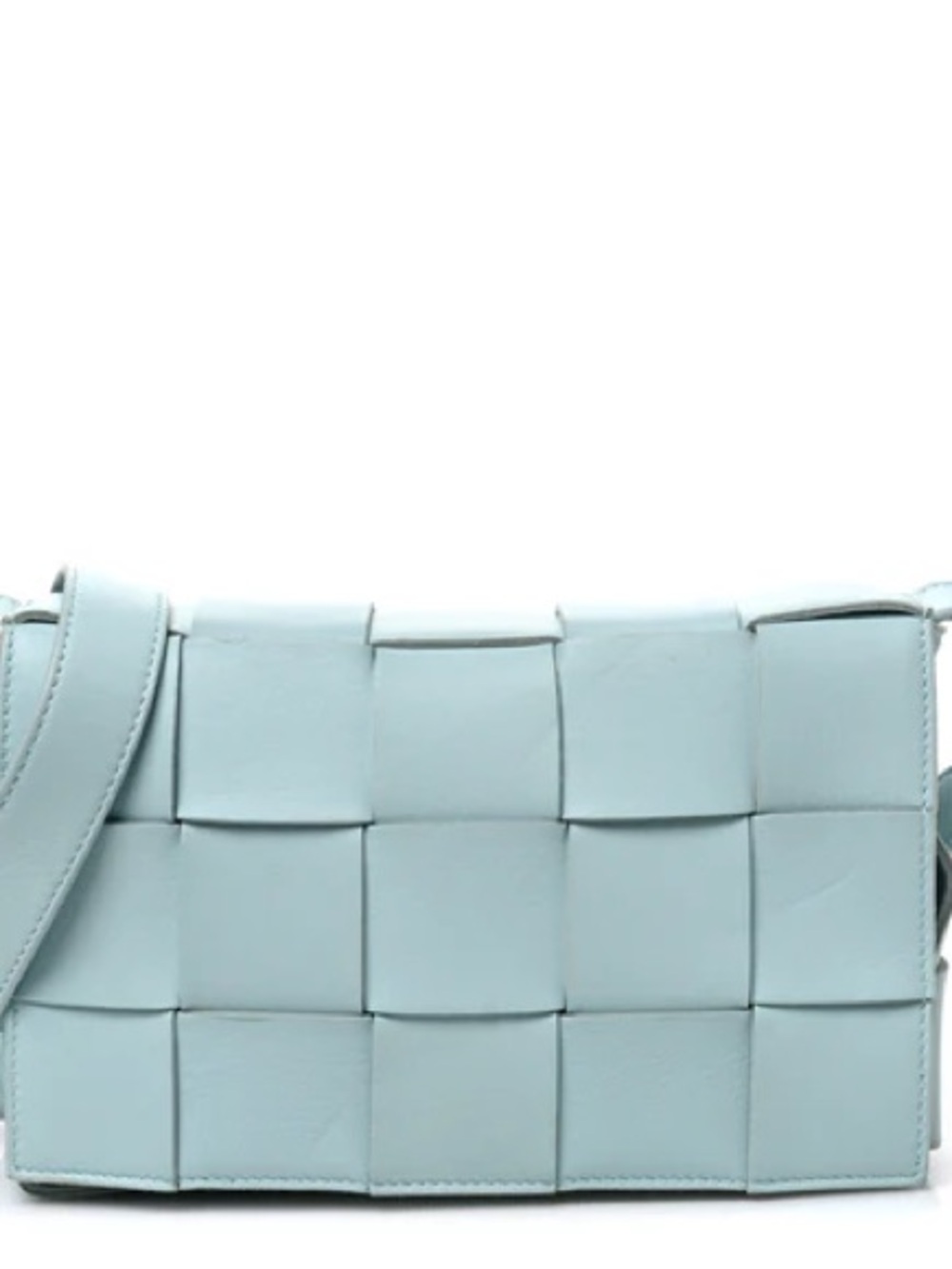 Bottega Veneta Pale Blue Intrecciato Leather Crossbody